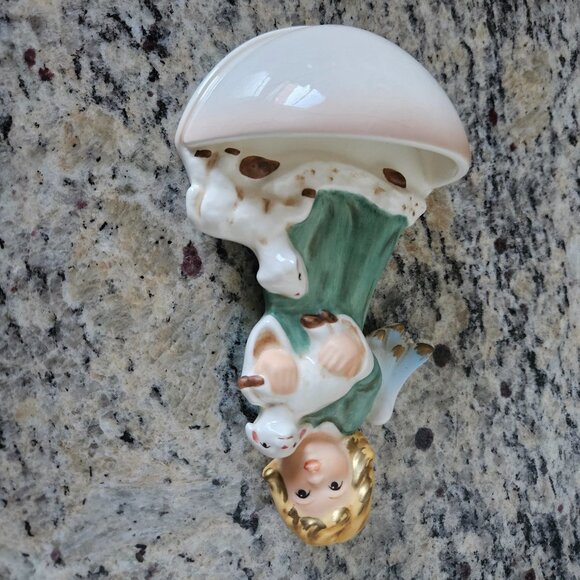 RARE MIB GOEBEL ANGEL & NATIVITY LAMBS HOLY WATER WALL POCKET FONT PLANTER POT - Picture 8 of 11